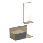 Miranda entrance furniture with mirror in sonoma-anthracite shade 60x30x89.5cm - Image 3
