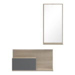 Miranda entrance furniture with mirror in sonoma-anthracite shade 60x30x89.5cm - Image 4