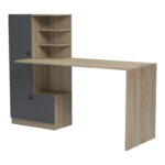 Desk with bookcase Felanbo sonoma-anthracite 160x60x125cm - Слика 5