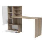 Desk with bookcase Felanbo sonoma-white 160x60x125cm - Image 3