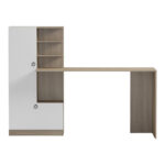 Desk with bookcase Felanbo sonoma-white 160x60x125cm - Image 4