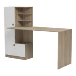 Desk with bookcase Felanbo sonoma-white 160x60x125cm - Image 5