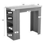 Bar table Riff sonoma-surface in black marble look 120x55x105cm - Image 3