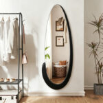 Oval mirror Marly black MDF 50.5x4x127cm - Image 2