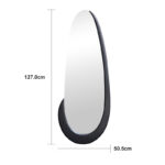 Oval mirror Marly black MDF 50.5x4x127cm - Image 4