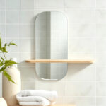 mirror Lunaria MDF in natural finish 60x11.5x60cm - Image 2
