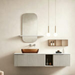 mirror Lunaria white MDF 60x11.5x60cm - Image 2