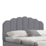 Double bed Tatiana fabric light grey with storage 120x200cm - Image 5