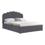 Double bed Tatiana fabric anthracite with storage 120x200cm - Image 2