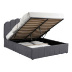 Double bed Tatiana fabric anthracite with storage 120x200cm - Image 3