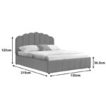 Double bed Tatiana fabric anthracite with storage 120x200cm - Image 6