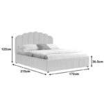 Double bed Tatiana velvet beige with storage 160x200cm - Image 6