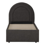 Arcuate bed anthracite boucle fabric with sliding bed 90x200cm - Image 5