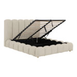 Nuvem bed, beige boucle fabric, with storage space 160x200cm - Image 2