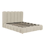 Nuvem bed, beige boucle fabric, with storage space 160x200cm - Image 3
