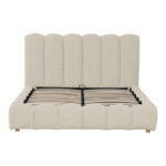 Nuvem bed, beige boucle fabric, with storage space 160x200cm - Image 4