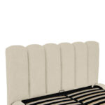 Nuvem bed, beige boucle fabric, with storage space 160x200cm - Image 5