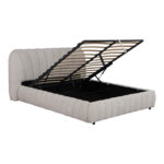 Double bed Leblank beige fabric with storage space 160x200cm - Image 3