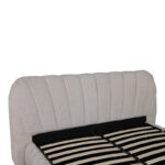 Double bed Leblank beige fabric with storage space 160x200cm - Image 5