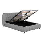 Double bed Leblank grey fabric with storage space 160x200cm - Image 3