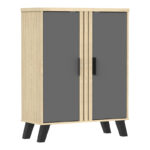 Shoe cabinet Shoby anthracite-sonoma 70.5x30x91cm - Слика 3