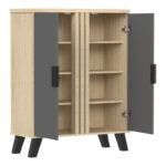 Shoe cabinet Shoby anthracite-sonoma 70.5x30x91cm - Слика 4