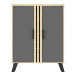 Shoe cabinet Shoby anthracite-sonoma 70.5x30x91cm - Слика 5