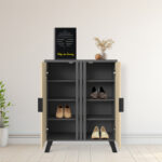 Shoe cabinet Shoby sonoma-anthracite 70.5x30x91cm - Слика 2