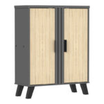 Shoe cabinet Shoby sonoma-anthracite 70.5x30x91cm - Слика 3