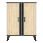 Shoe cabinet Shoby sonoma-anthracite 70.5x30x91cm - Слика 4