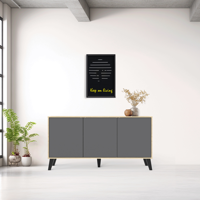 248-000034 Buffet Billie sonoma-anthracite 149x40x77cm - Слика 1