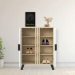 Shoe cabinet Shoby white-sonoma 70.5x30x91cm - Слика 2