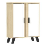 Shoe cabinet Shoby white-sonoma 70.5x30x91cm - Слика 3