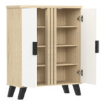 Shoe cabinet Shoby white-sonoma 70.5x30x91cm - Слика 4