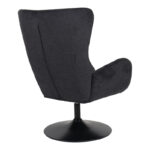 Rotating armchair Refria black fabric-black metal base 81x72x97cm - Image 2