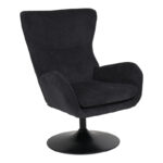Rotating armchair Refria black fabric-black metal base 81x72x97cm