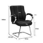 Visitor chair Thiodore black PU 67x49.5x100cm - Image 5