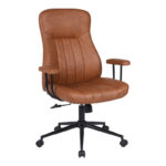 Manager's office chair Philareti brown PU 74x71.5x108-118cm