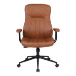 Manager's office chair Philareti brown PU 74x71.5x108-118cm - Image 4