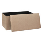 Stool-trunk Greatness fabric beige-brown 76x38x38cm - Image 2
