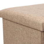 Stool-trunk Greatness fabric beige-brown 76x38x38cm - Image 3