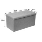 Stool-trunk Greatness fabric beige-brown 76x38x38cm - Image 4