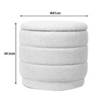 Stool-trunk Bettia teddy fabric mint D41x38.5cm - Image 4
