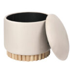Stool-trunk Terina cream velvet D46x42cm - Image 2