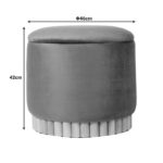 Stool-trunk Terina cream velvet D46x42cm - Image 4