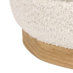 Stool-trunk Pelen white teddy fabric with natural color mdf base D39x37cm - Image 3
