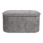 Stool-trunk Trebia grey fabric 76x38x38cm