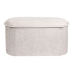 Stool-trunk Trebia cream fabric 76x38x38cm