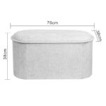Stool-trunk Trebia cream fabric 76x38x38cm - Image 4