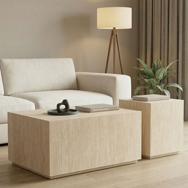 260-000044 Coffee tables set 2pcs Sandu mdf in travertine look - Слика 1